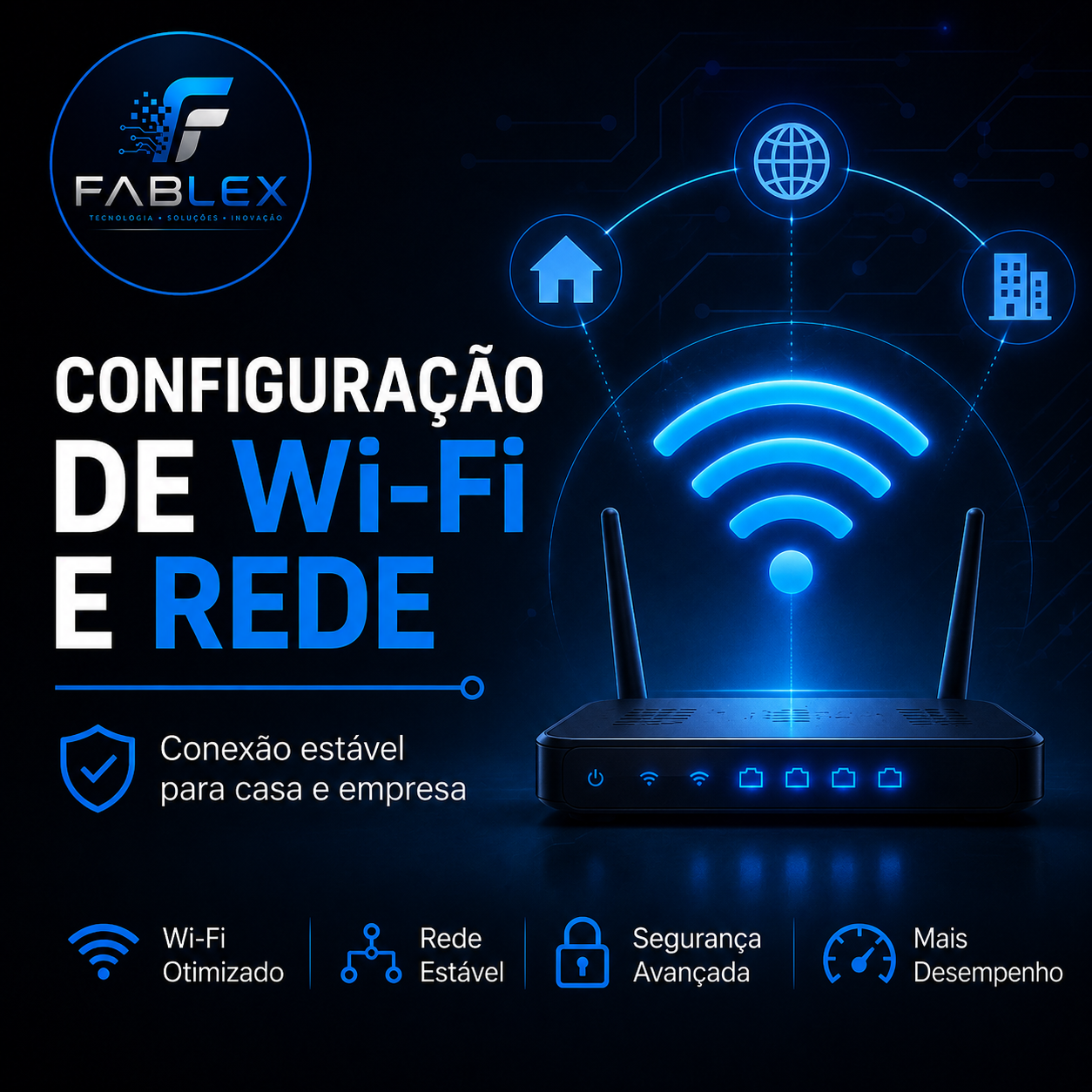 Configuração Wi-Fi e redes Fablex