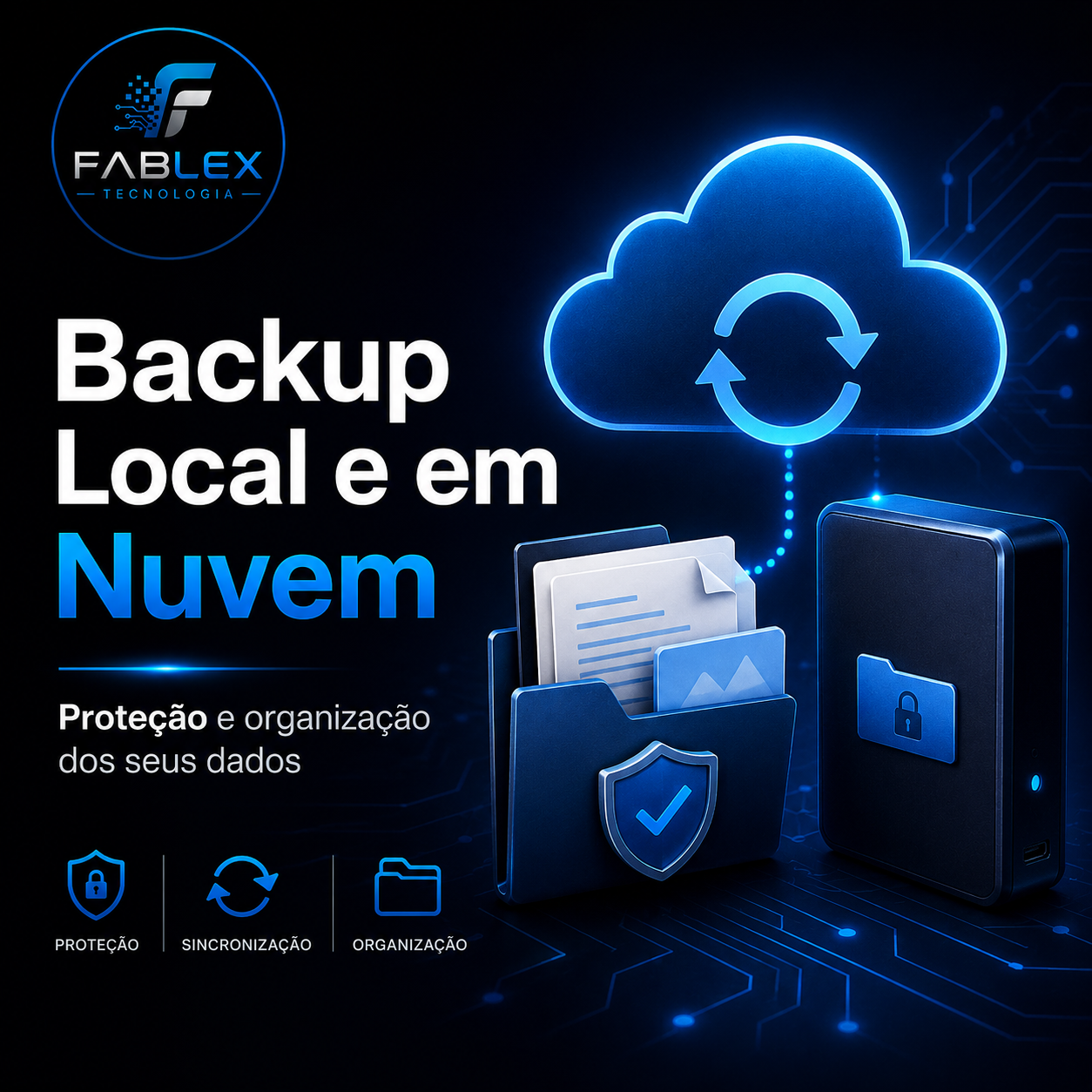 Backup local e em nuvem Fablex